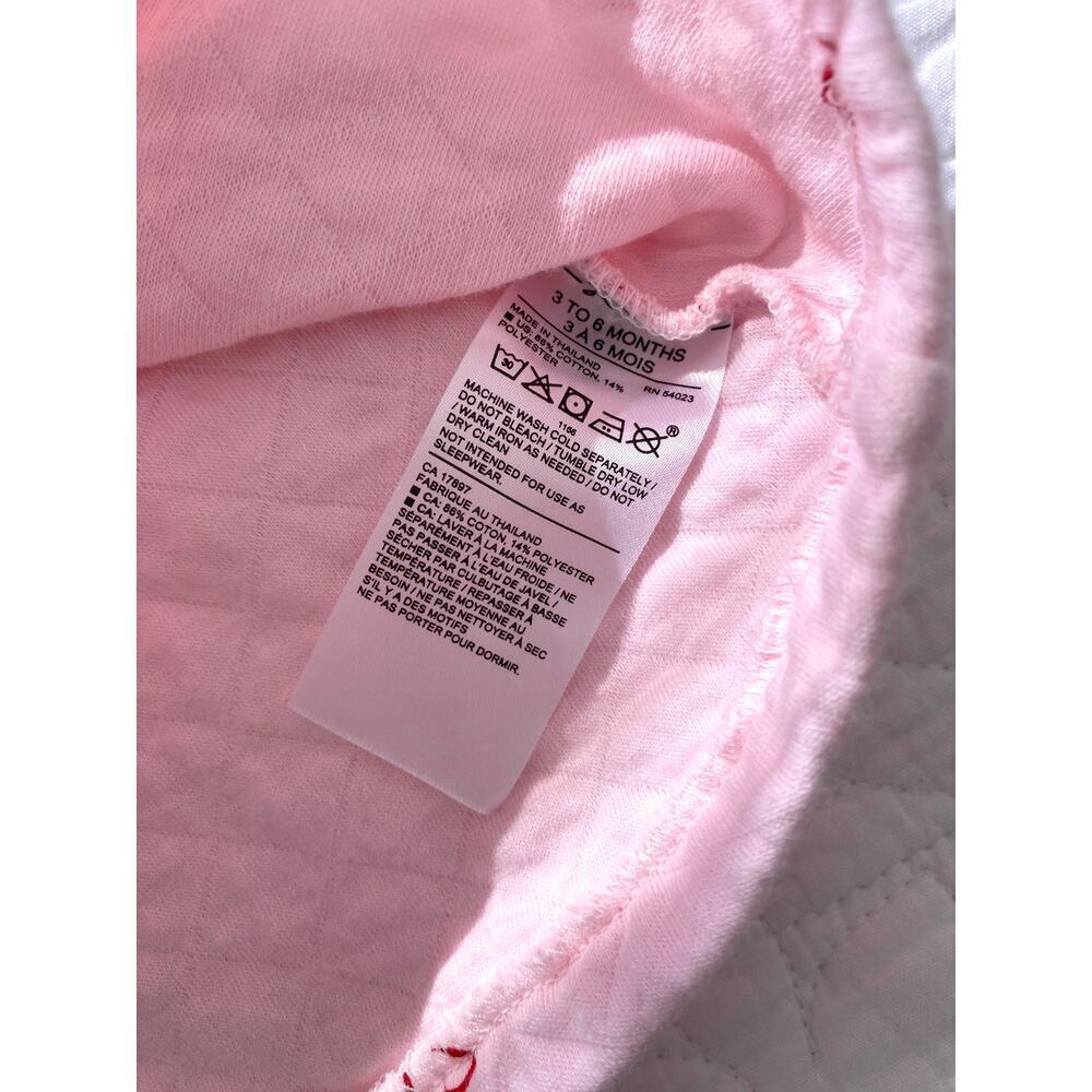 Janie and Jack Baby Girl Valentine's Day Pink Red Heart Quilted Bow Top - Picture 4 of 5